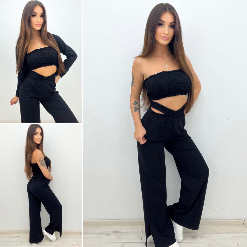 komplet dresowy trzy częściowy wygodny dres top butik damski diveko online