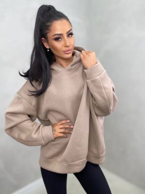 elegancka bluza oversize hoodie beżowa sklep butik odzieżowy dla kobiet eko DIVEKO