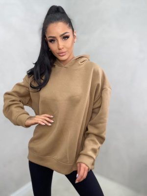 elegancka bluza oversize hoodie beżowa sklep butik odzieżowy dla kobiet eko DIVEKO